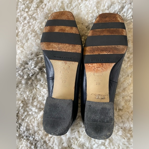 Peter Kaiser womens black dress shoes size 7.5 with low block heels - Picture 5 of 8